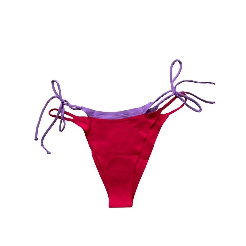 🥶 LSpace Purple and Red Fused Mackena Bitsy Bikini Bottoms Size Large - Picture 7 of 12